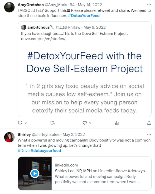 #DetoxYourFeed Dove-kampagne